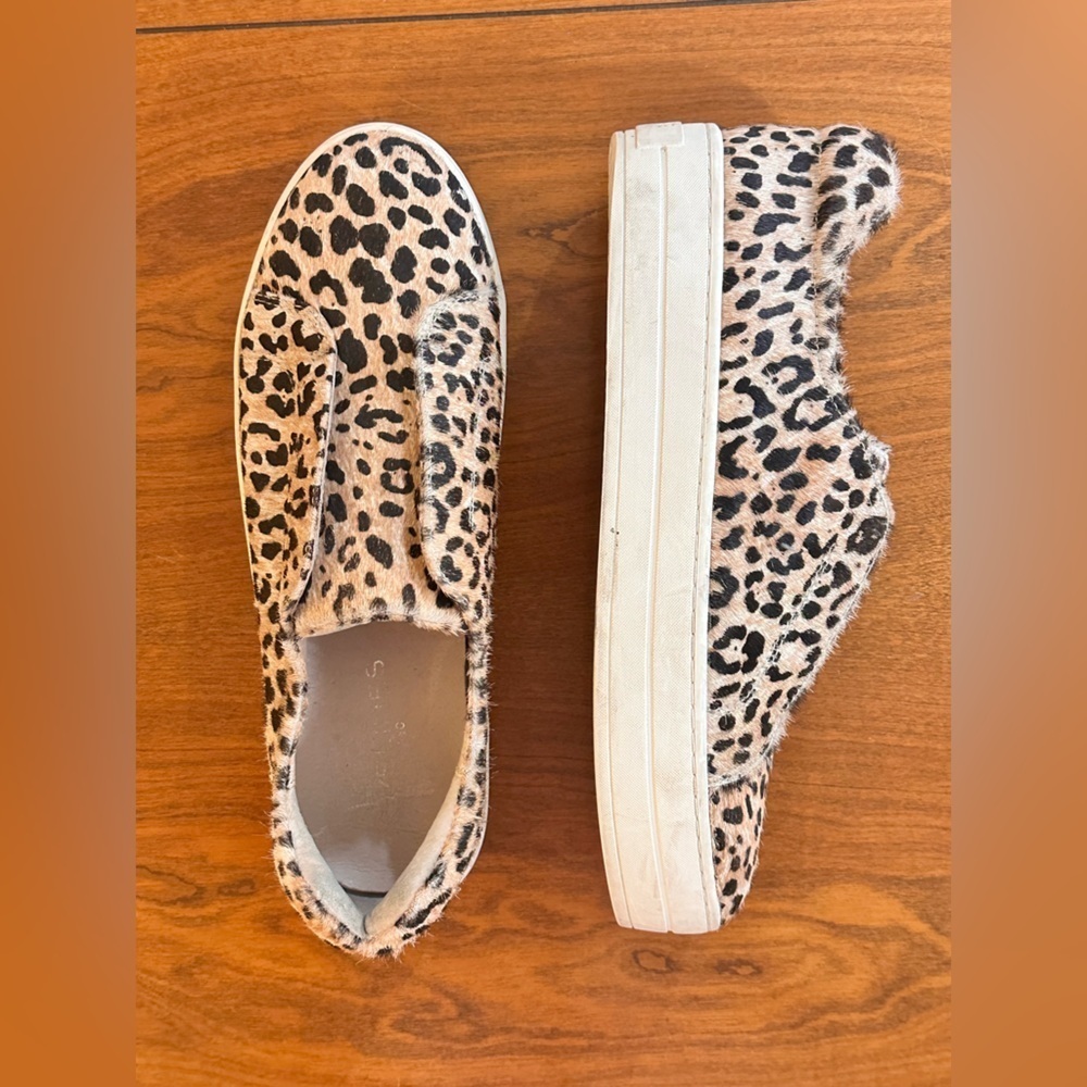 J/Slides NYC Leopard Haircalf Slip-On Sneakers | Platform Sole | Women’s 8.5 - Picture 3 of 10